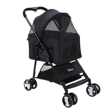 i.Pet Pet Stroller Dog Carrier Foldable Pram 3 In 1 Middle Size Black i.Pet